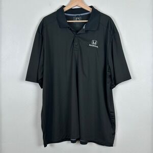 Honda Men Performance Jersey Knit Stretch Short Sleeve Polo Shirt Sz 3XL Black